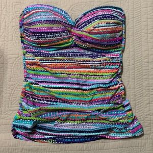 Anne Cole signature twist swim top tankini colorful size small